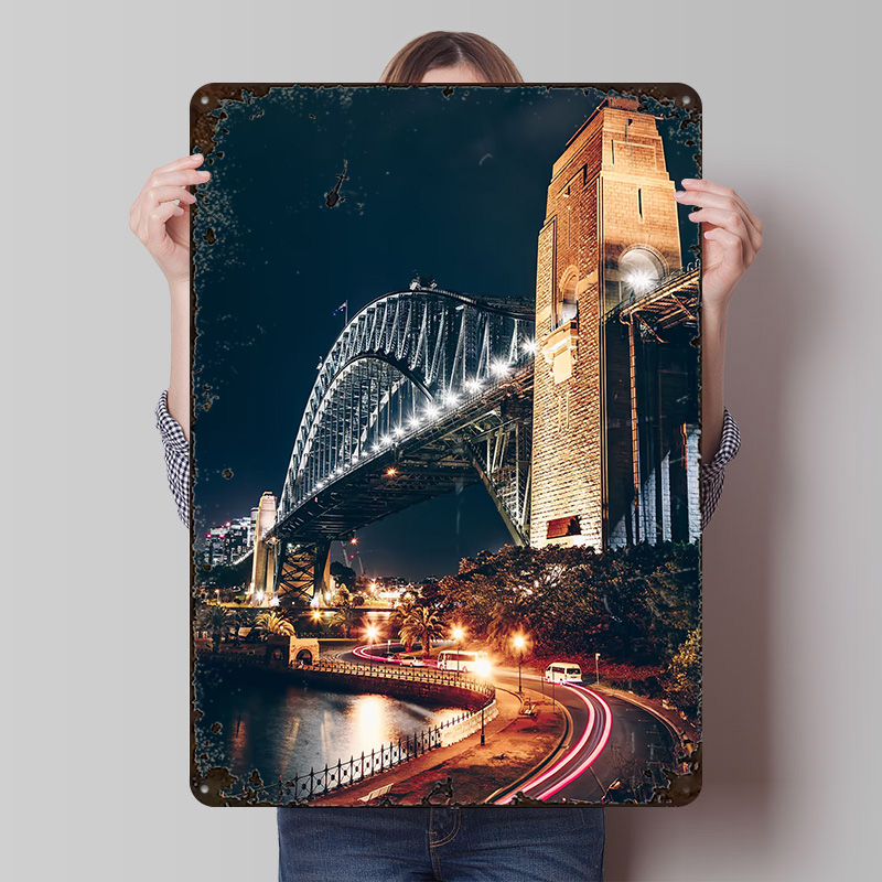 Home Bar Sydney - Sydney Harbour Bridge Poster, individuelle Vintage-Metallschilder,