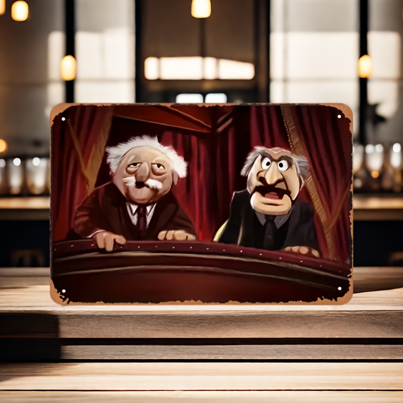 Home Bar Cafe - Statler & Waldorf Vintage-Wandkunst aus Metall
