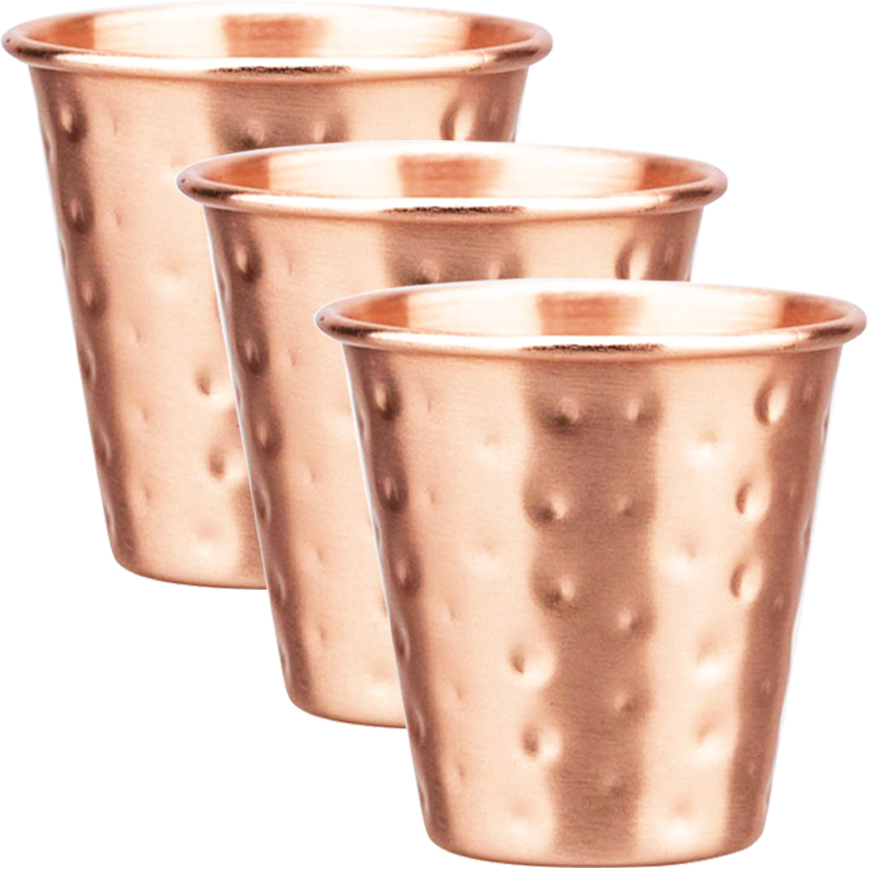 Mule Copper Mug - 3er-Set Neue 60ml 100% Kupferbecher Mini