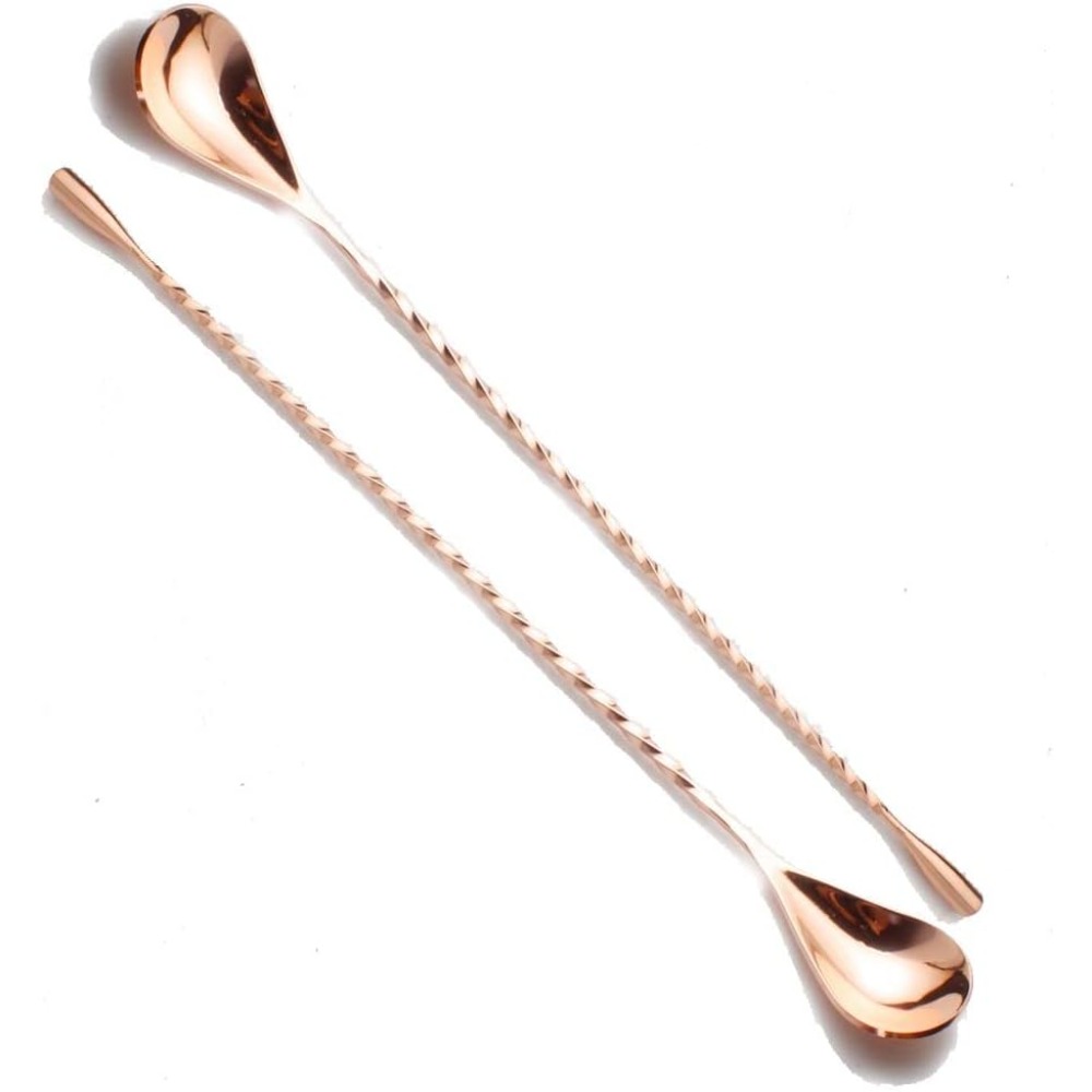 Bar Spoon Twisted - Professionelles 12-Zoll-Barlöffel-Set (2 Stück) aus Premium