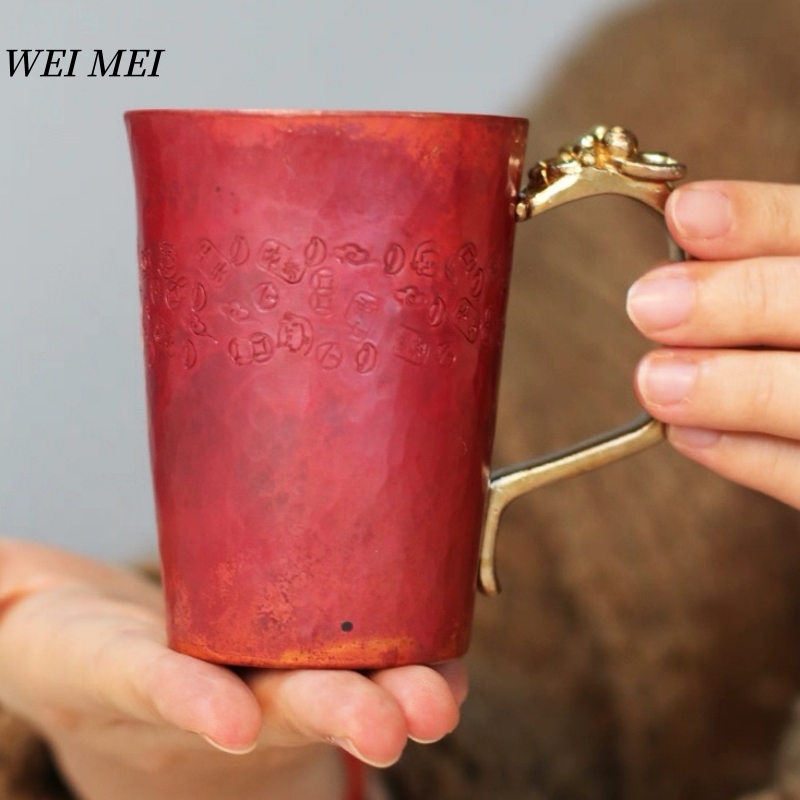 Mule Copper Mug - Handgefertigte Vintage-Kupfer-Frühstücks-Kaffeetasse, verdickte hitzebeständige Moskauer Wasser-Maultier,