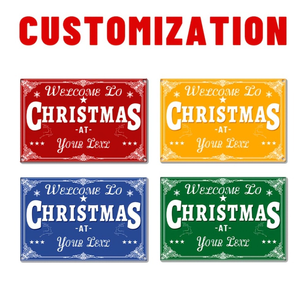 Home Bar Cafe - Individuelles 2D Flaches Frohe Weihnachten Aluminiumschild