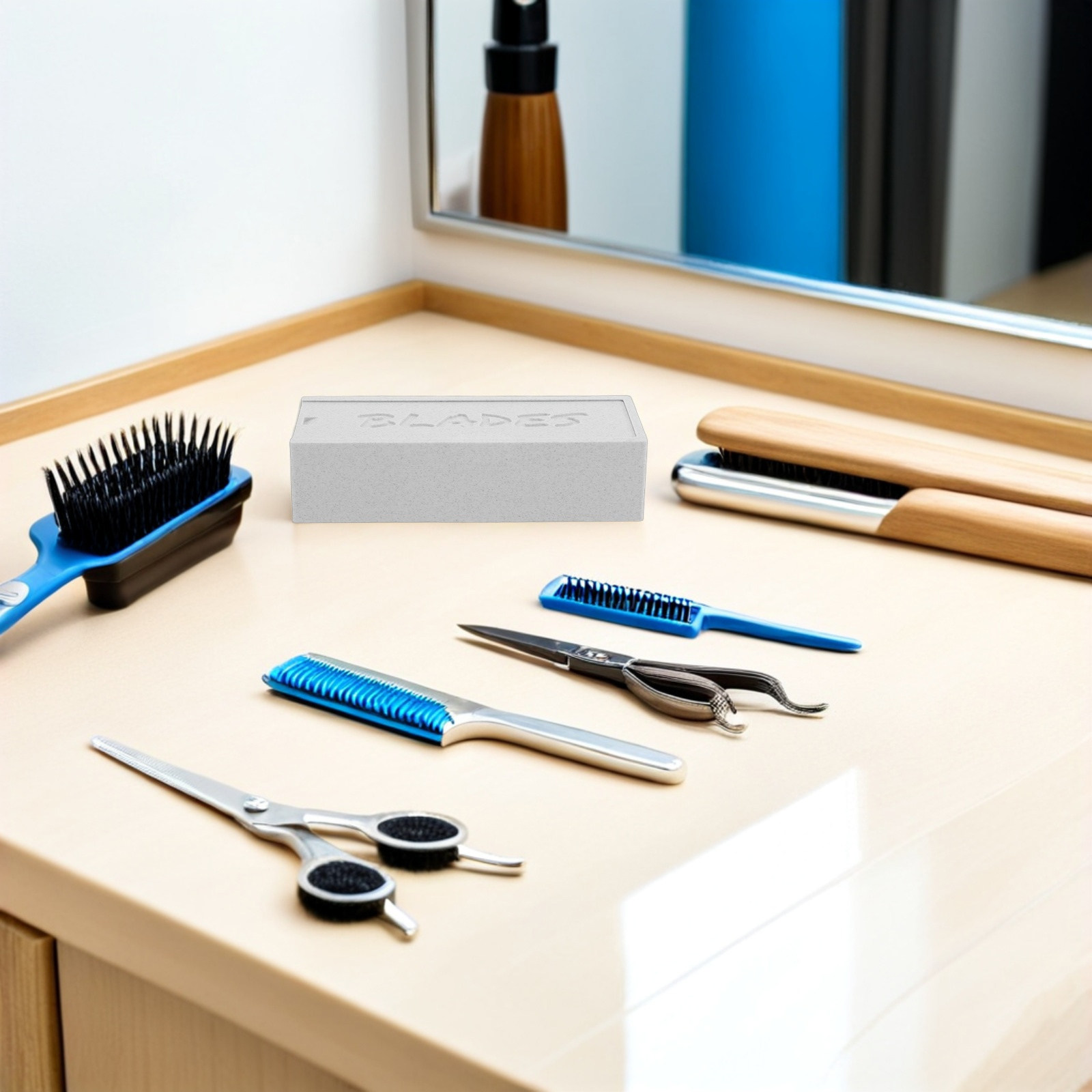 Home Barber - Weiße Doppelfach-Aufbewahrungsbox für Scherklingen, Rasierklingenhalter für