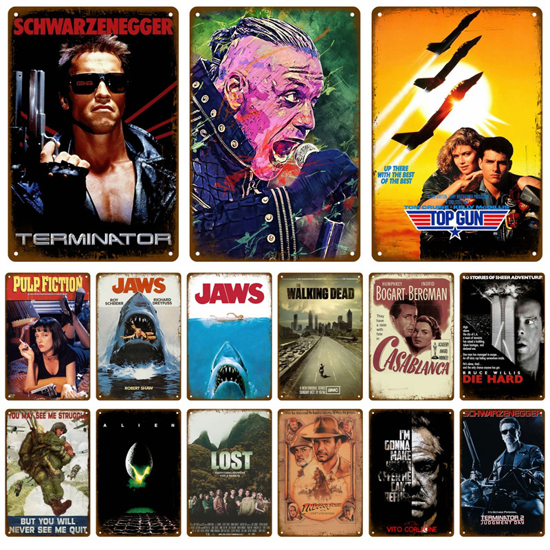 Home Bar And Theater - HD Blechschild Vintage Klassische Filmplakate Wanddekoration