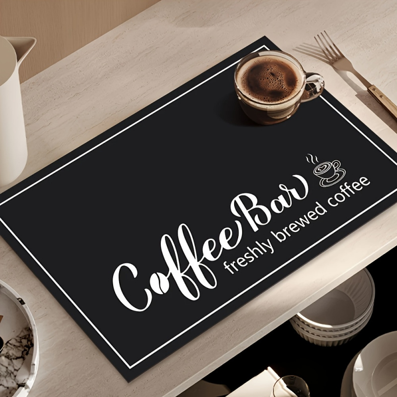 Bar Mat Rubber - VIKAMA Küchenmatte mit „Coffee Bar“-Motiv für