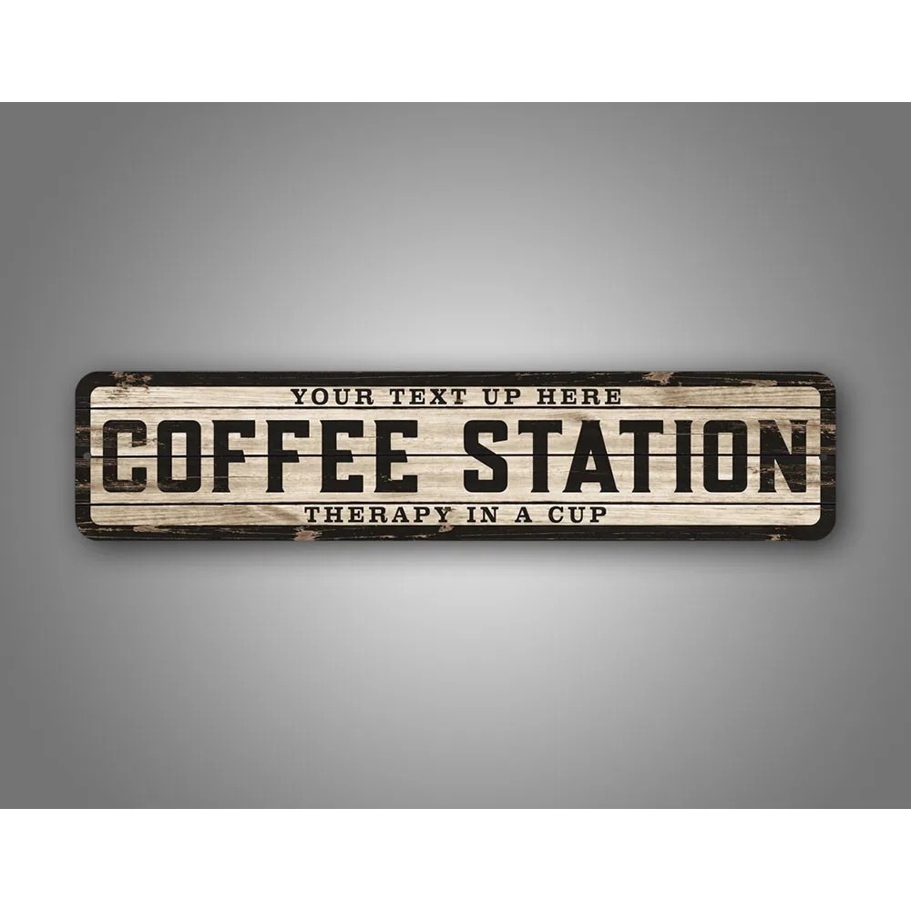 Home Bar Cafe - Individuelles Text-Logo-Schild aus verwittertem Holz, 4x16