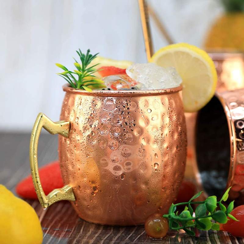 Mule Copper Mug - Mule-Becher aus Edelstahl, gehämmert, kupferbeschichtet, vielseitig