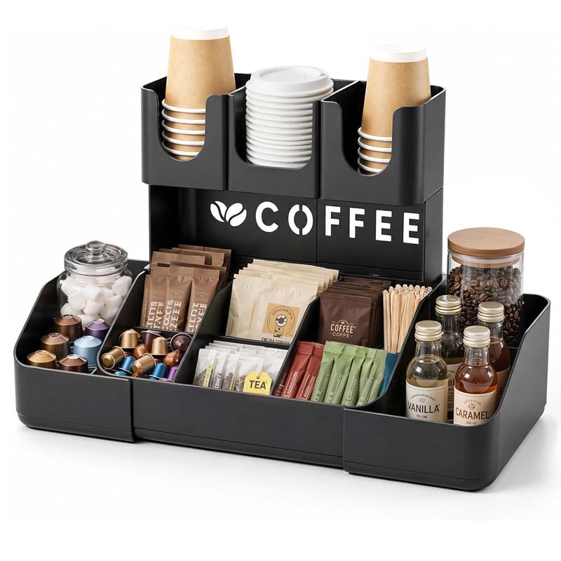 Home Bar Setup - 2-stufiger Kaffee-Organizer für Arbeitsplatte, Büro, Zuhause,