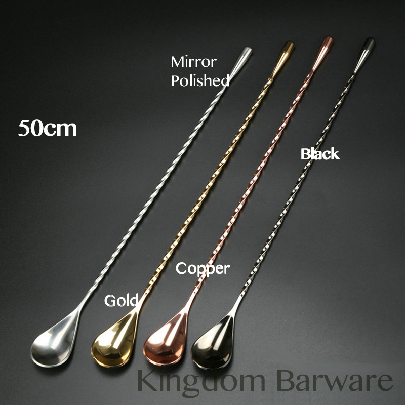 Bar Spoon Twisted - 50 cm Cocktail-Bar-Löffel, 304 Edelstahl, gedrehter