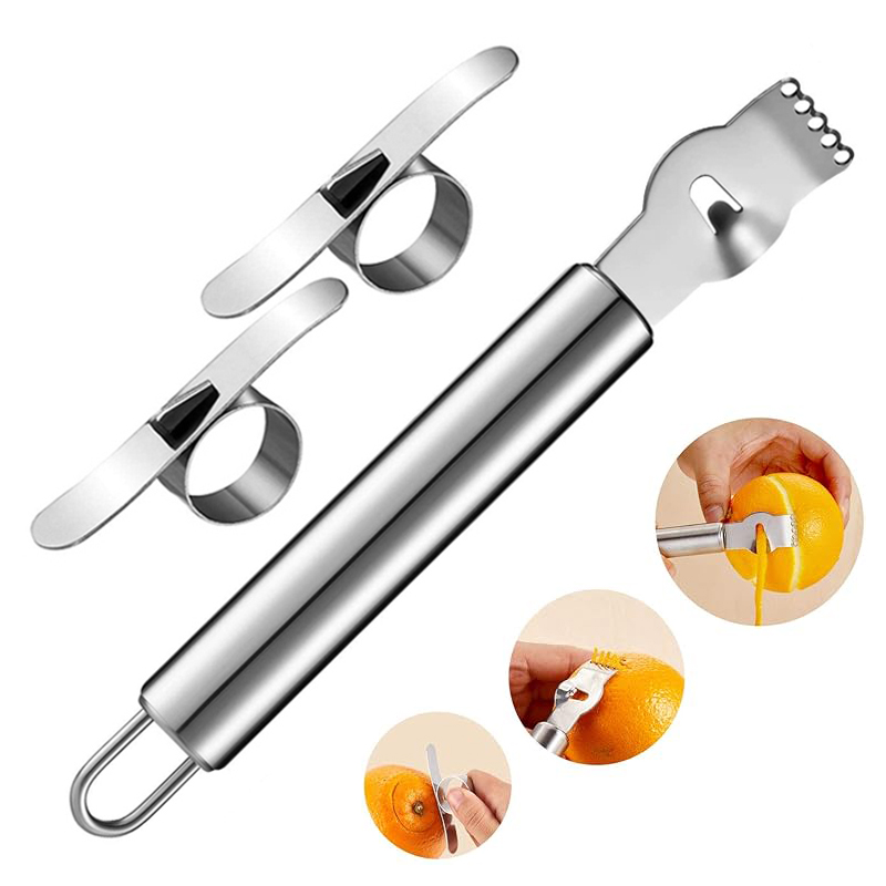 Peeler Channel Knife - 3Pcs Zitrone Zester Reibe Orange Schäler