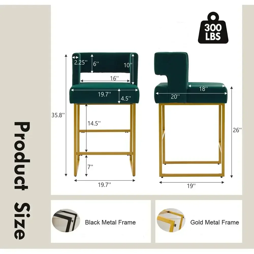Set aus 2 grünen Samt-Barhocke – Home Bar Stools Bewertung und Preis