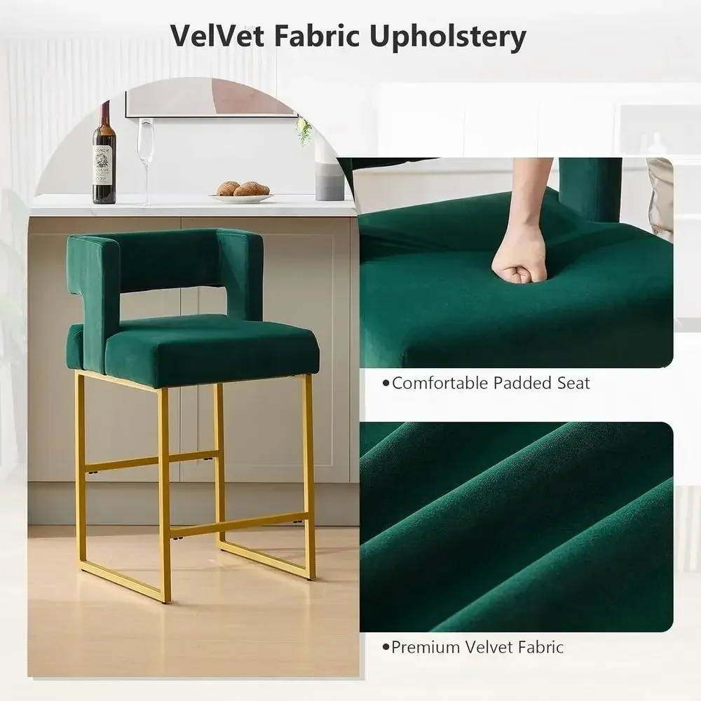 Set aus 2 grünen Samt-Barhocke – Home Bar Stools Bewertung und Preis