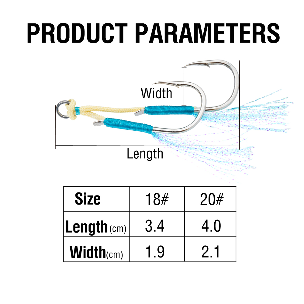 20 Stück Jig-Köder-Assist-Hake – Jigger Double Sided Bewertung und Preis