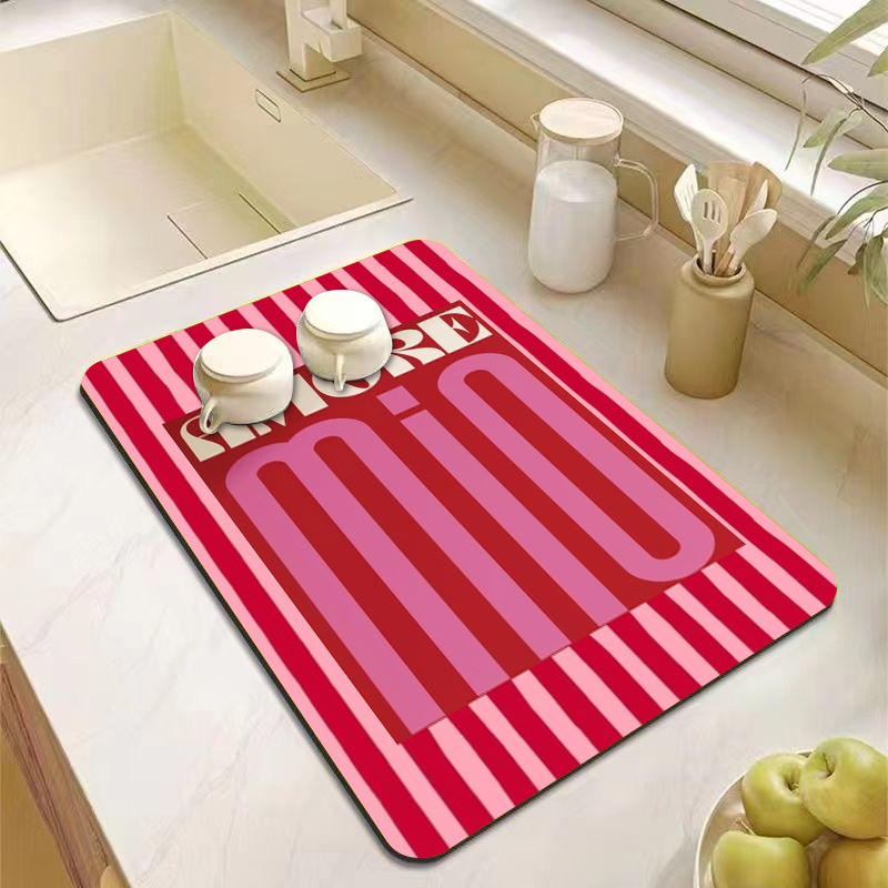 Ästhetische Rosa-Grün Gestreif – Bar Mat Rubber Bewertung und Preis