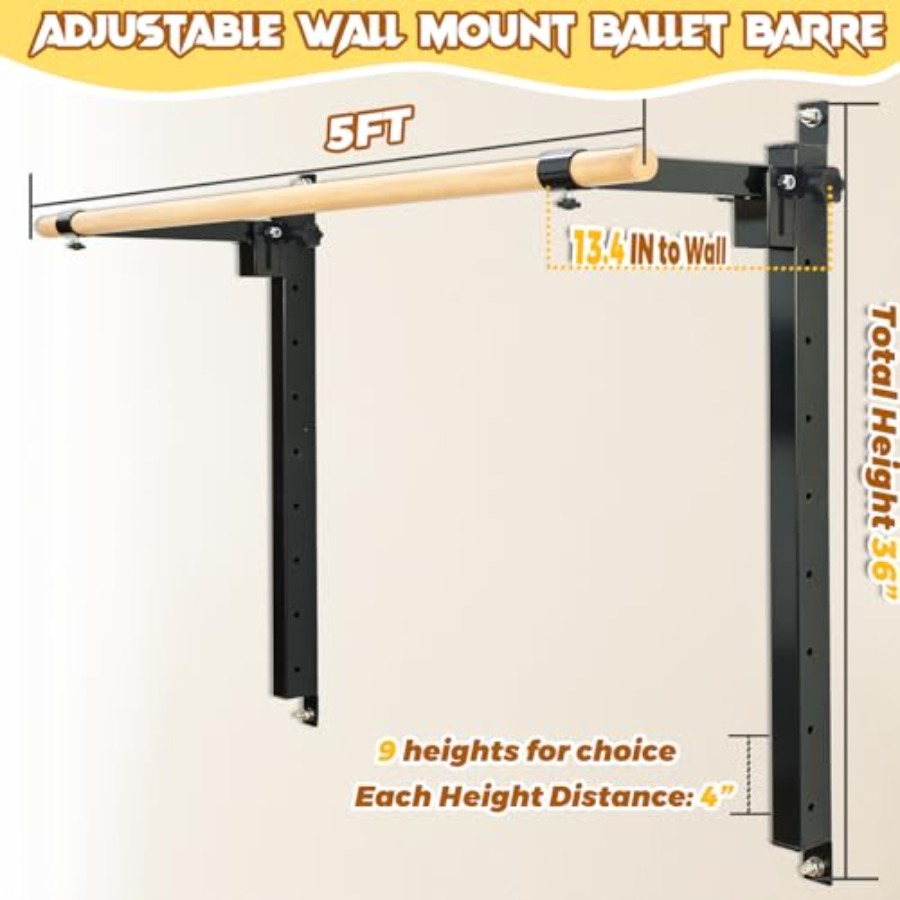 Wandmontierte Ballettstange 4f – Home Bar And Gym Bewertung und Preis