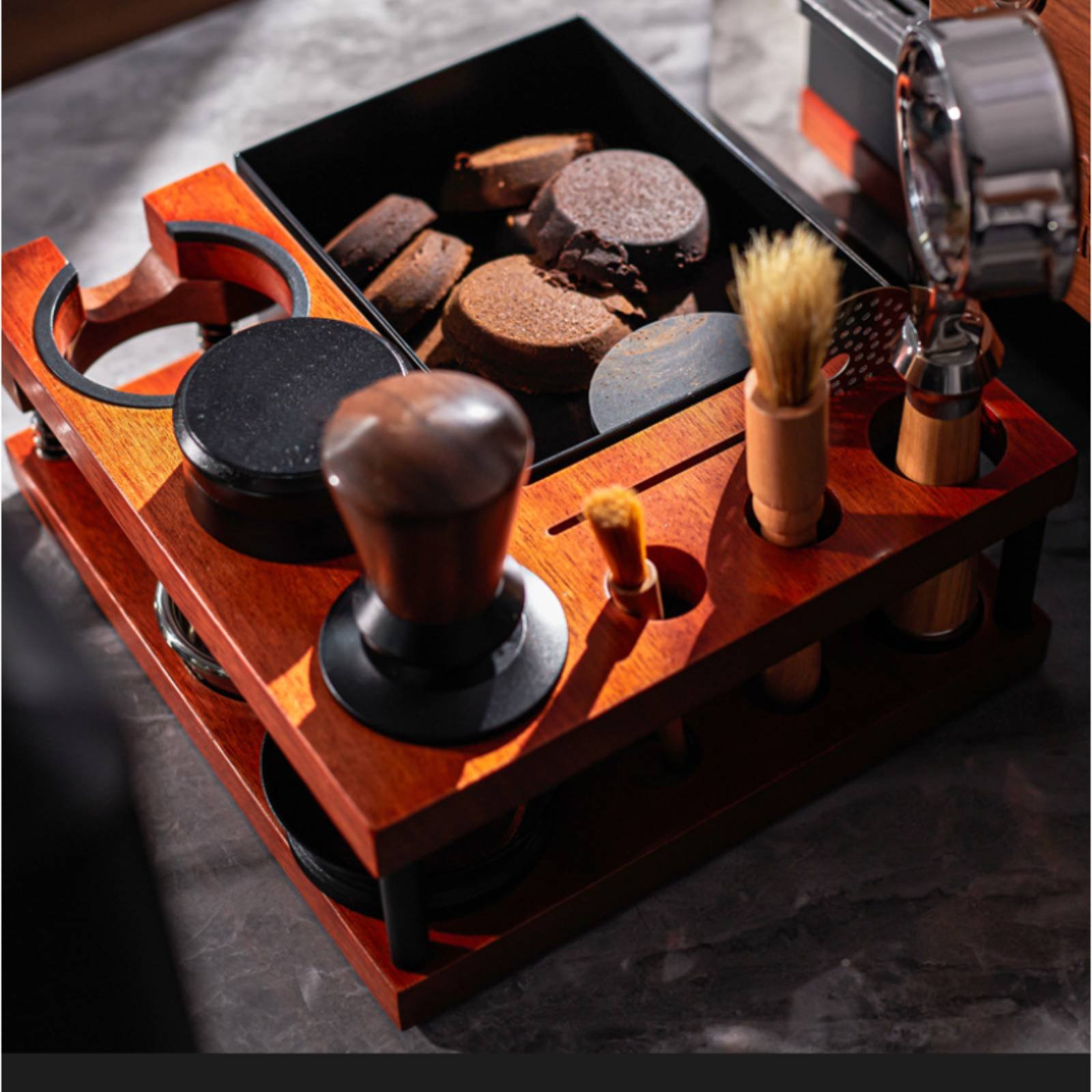 Holz-Tampstation Multifunktion – Home Barista Bewertung und Preis