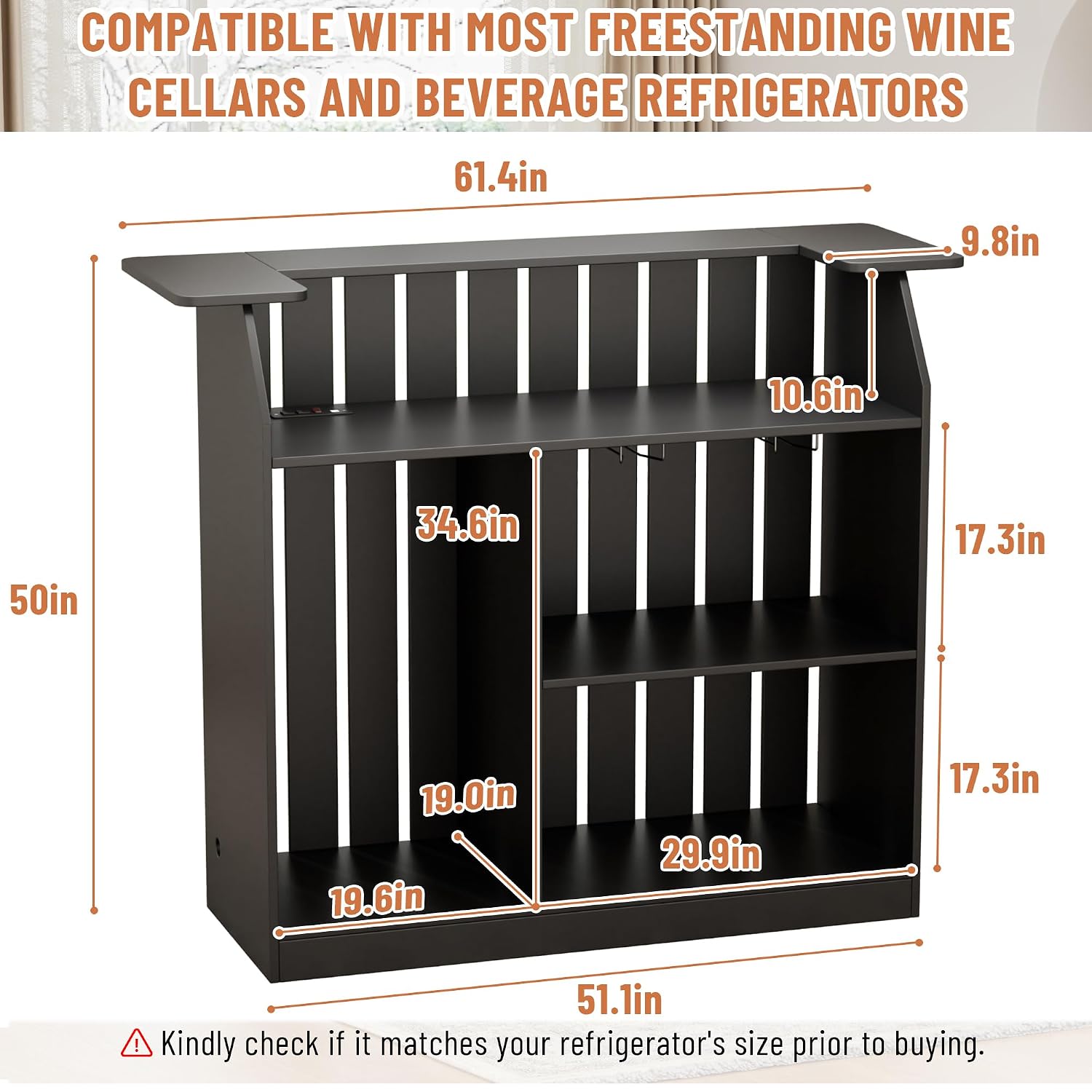 U-förmiger Bartisch mit Kühlsc – Home Bar And Fridge Bewertung und Preis