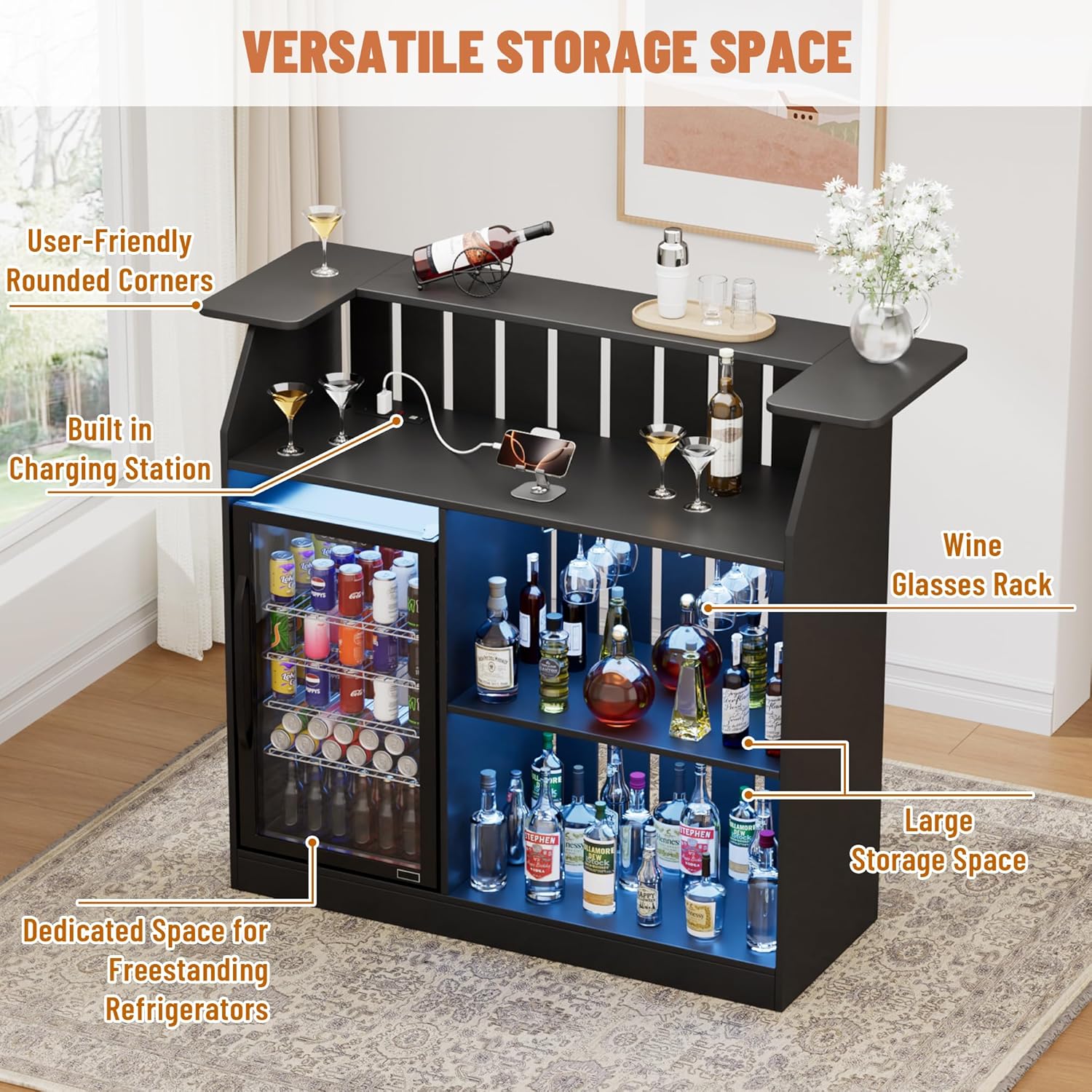 U-förmiger Bartisch mit Kühlsc – Home Bar And Fridge Bewertung und Preis