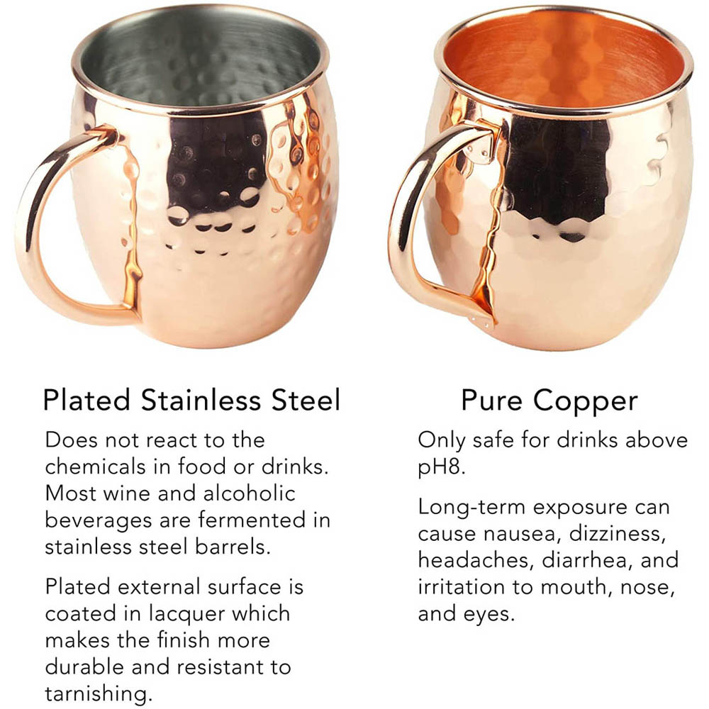 2 stücke 100% Handgemachte 18  – Mule Copper Mug Bewertung und Preis