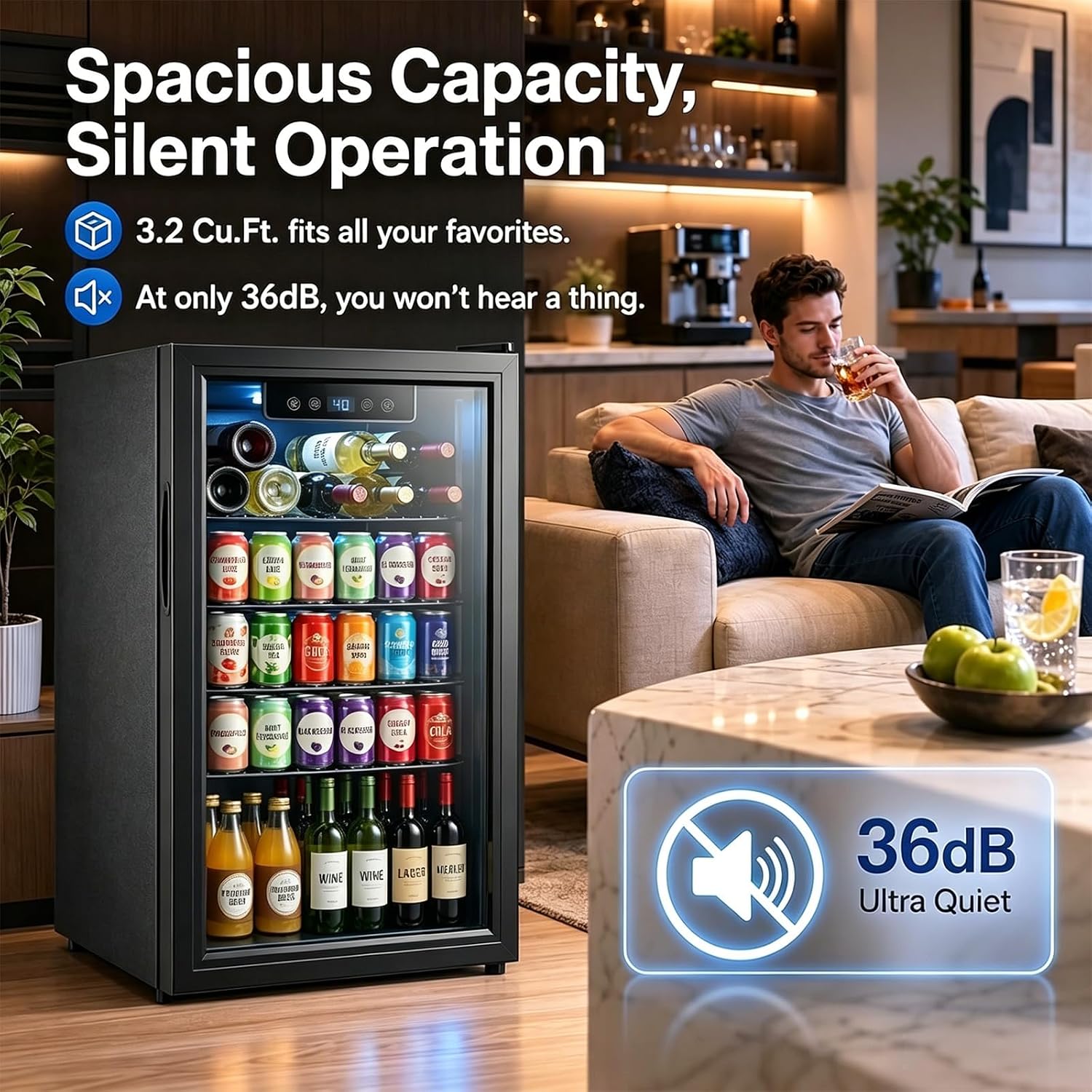 3,2 Kubikfuß Getränkekühlschra – Home Bar And Fridge Bewertung und Preis
