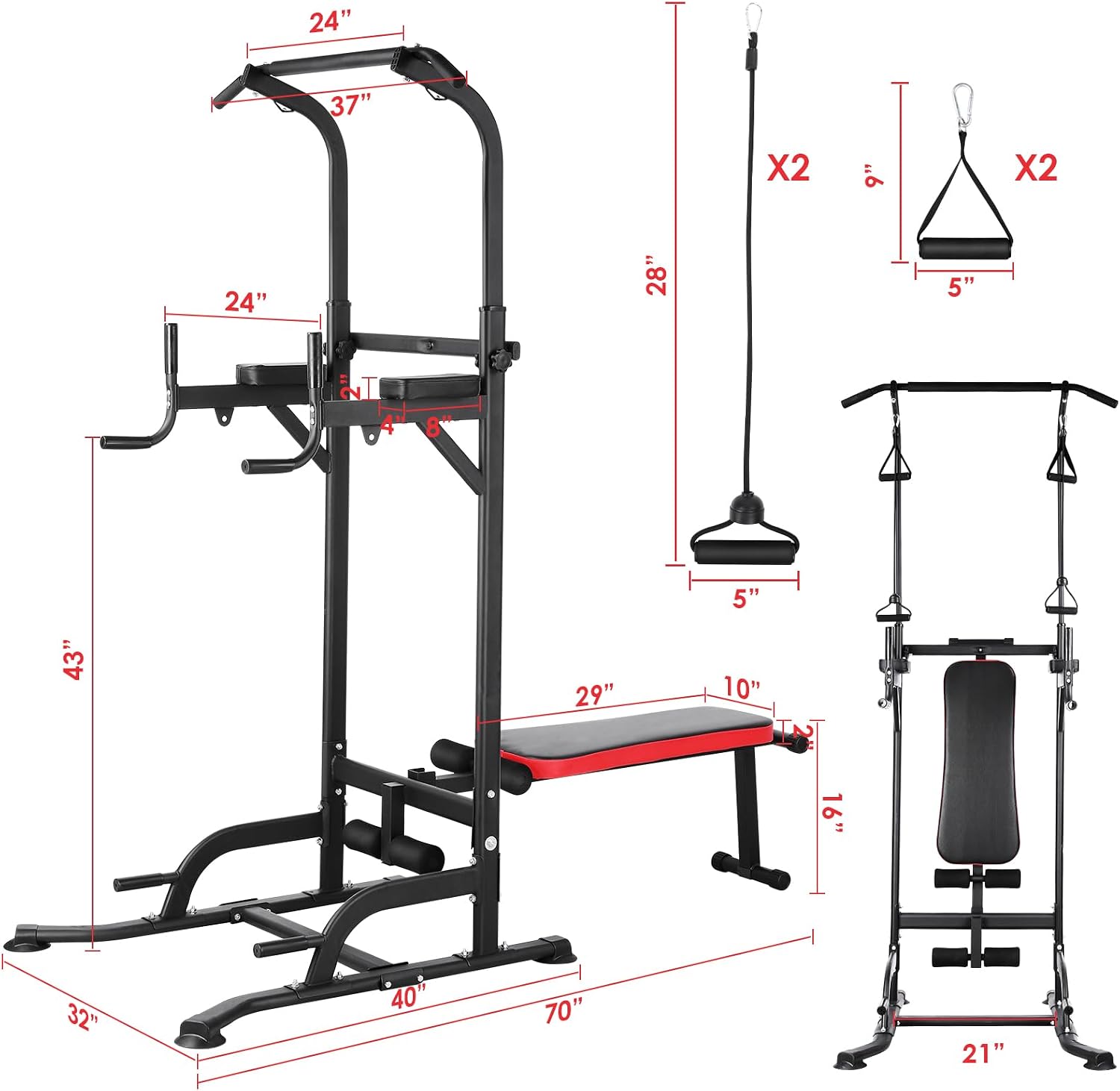Kraftturm mit Bank, Klimmzugst – Home Bar And Gym Bewertung und Preis