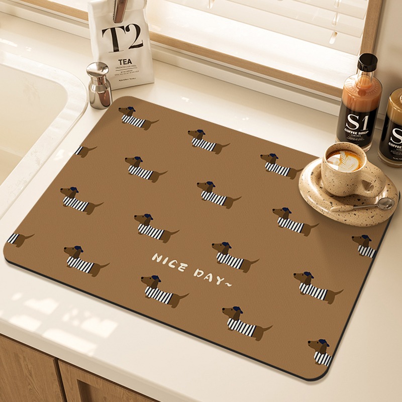 Cartoon Mops Muster Gedruckt K – Bar Mat Rubber Bewertung und Preis