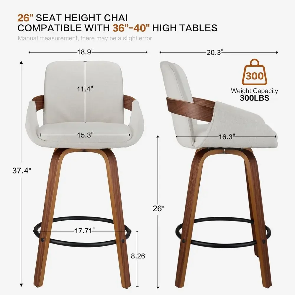 Beige Stoff-Drehbarhocker mit  – Home Bar Stools Bewertung und Preis