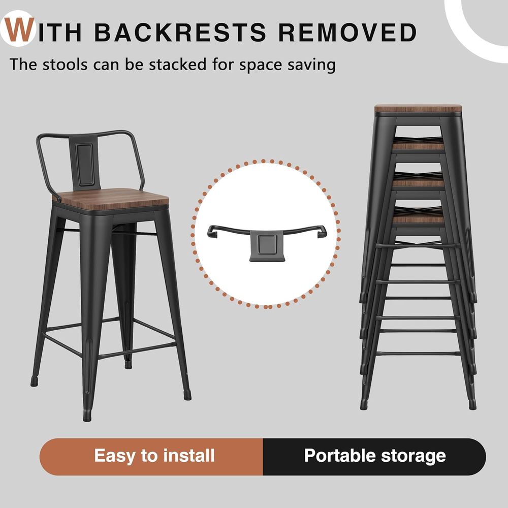 24-Zoll-Barhocker-Set, 4 indus – Home Bar Stools Bewertung und Preis
