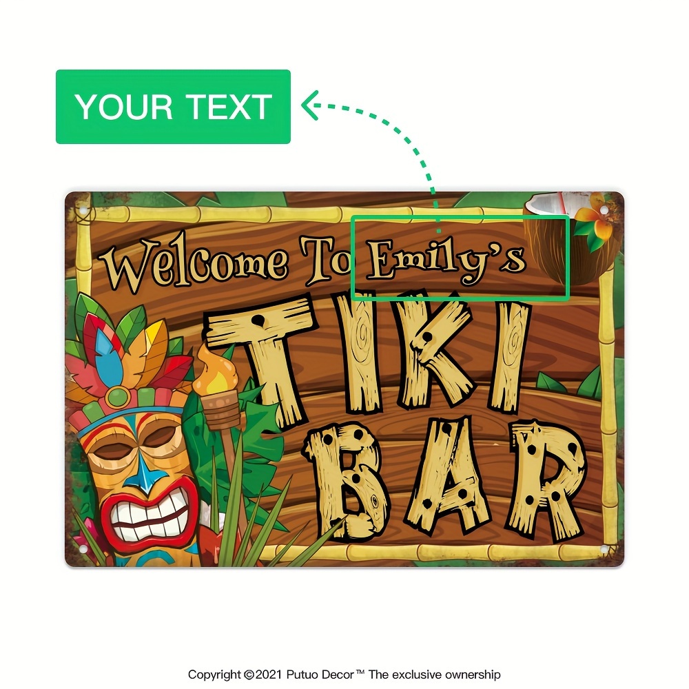 Individuelles Tiki-Bar-Schild, – Home Bar And Restaurant Bewertung und Preis
