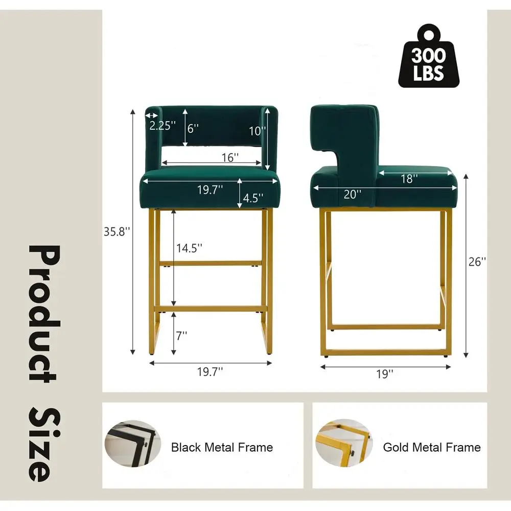 Set aus 2 grünen Samt-Barhocke – Home Bar Stools Bewertung und Preis