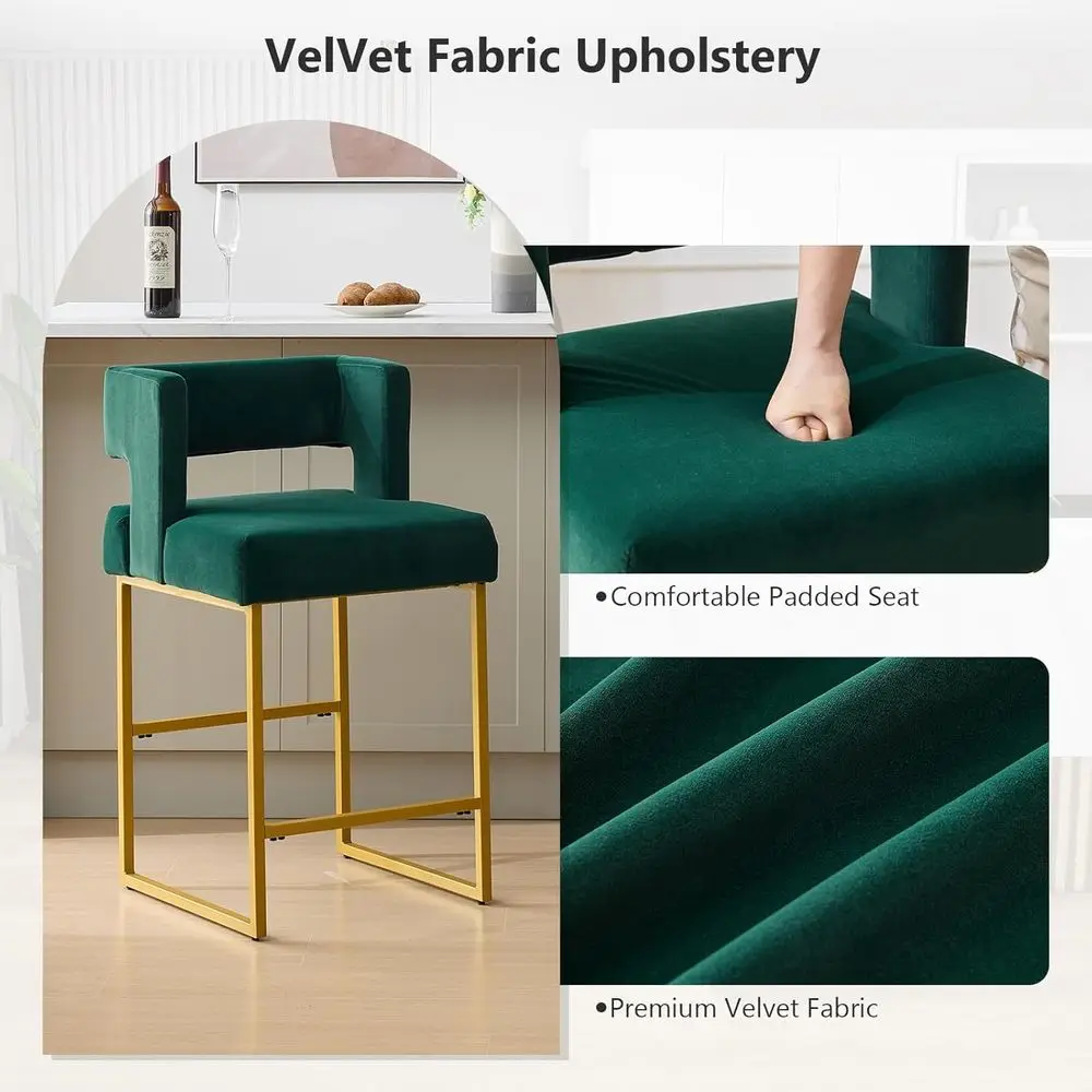 Set aus 2 grünen Samt-Barhocke – Home Bar Stools Bewertung und Preis