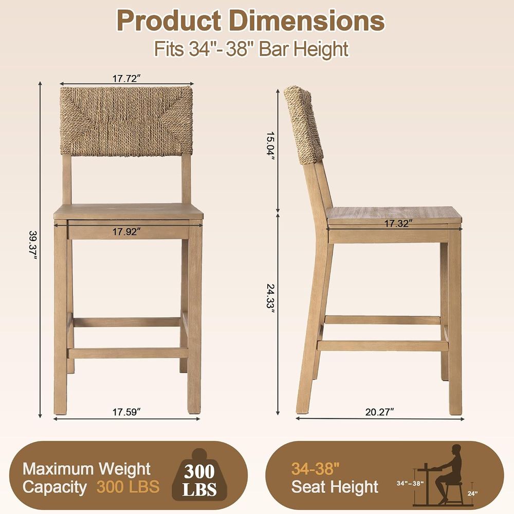 Set aus 2 Barhockern mit Rücke – Home Bar Stools Bewertung und Preis