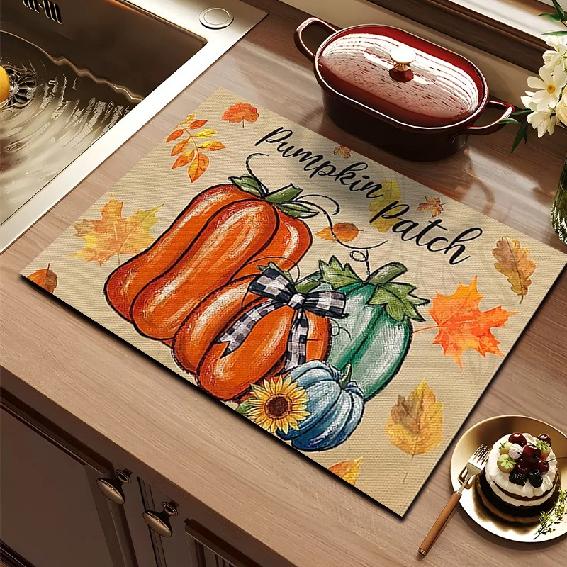 Thanksgiving-Kürbis-Sonnenblum – Bar Mat Rubber Bewertung und Preis