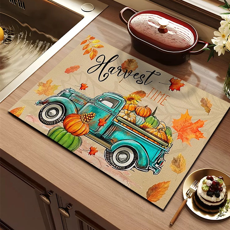 Thanksgiving-Kürbis-Sonnenblum – Bar Mat Rubber Bewertung und Preis